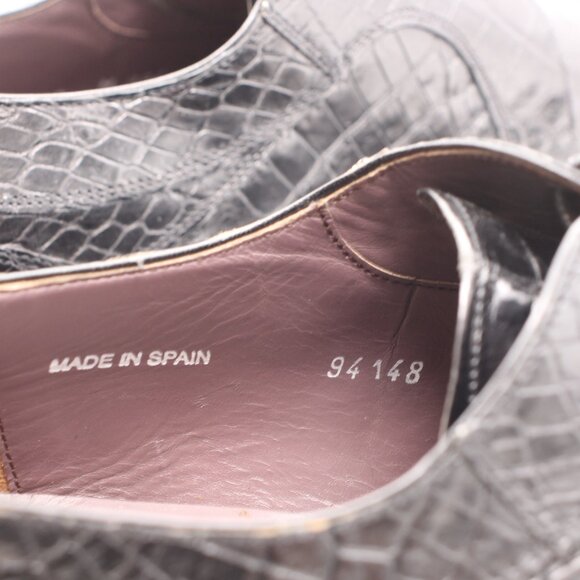 Mezlan Platinum Luciano Alligator Shoes Men's 10 M Crocodile Black Leather Spain - Picture 12 of 12